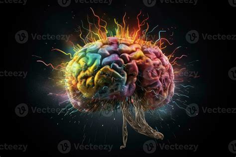 Un Humano Cerebro Explotando Con Conocimiento Y Creatividad Creado Con