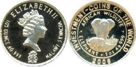 Kwacha African Wildlife Elephant Coin Malaui Numista