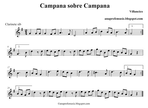 Anaprofemusic Partitura Campana Sobre Campana Villancico