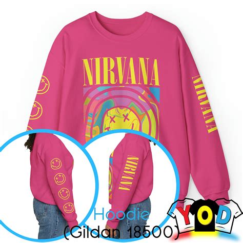 Pink Nirvana Sweatshirt Preppy Sweatshirt 90s Sweatshirt Nirvana