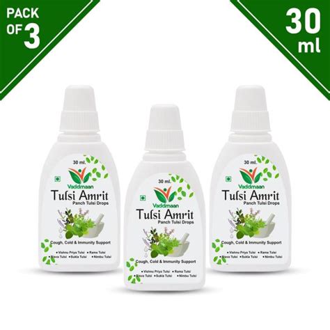 Vaddmaan Tulsi Amrit X Ml Panch Tulsi Ark Drops Pure Organic