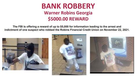 Fbi Wrpd Offering 5k Reward In Bank Robbery That Left Teller Injured