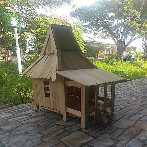 Jual Miniatur Rumah Joglo Jawa Dari Stik Es Krim Shopee Indonesia