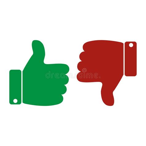 Thumbs Up And Thumbs Down Vector Icon Stock Vector Illustration Of