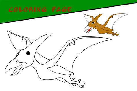 Pterodactyl sketches for children to color. Design For Children's book ...