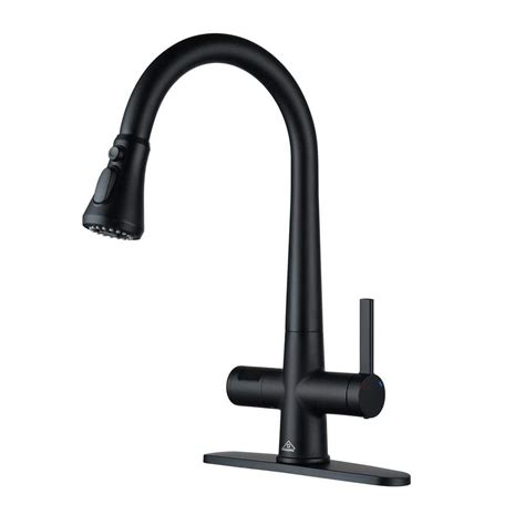 Casainc Single Handle Pull Down Sprayer Kitchen Faucet With Digital Display Deckplate Included