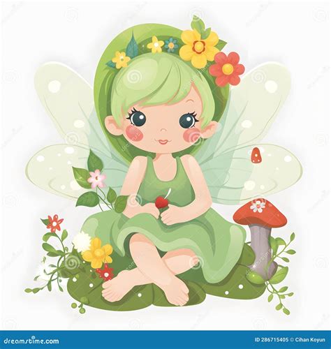 Whimsical fairy clipart stock illustration. Illustration of black ...