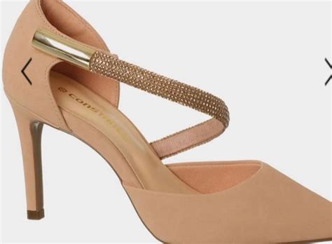 Scarpin Nude Detalhe Tira Strass Sand Lia Feminina Constance Usado Enjoei