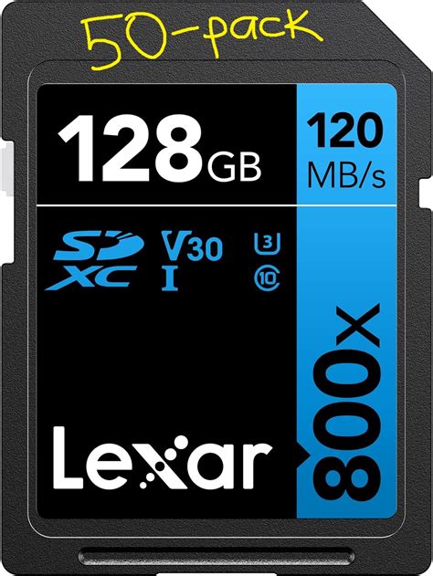 Amazon Business Accounts Only 50 Count 128GB Lexar 800x UHS I SDXC