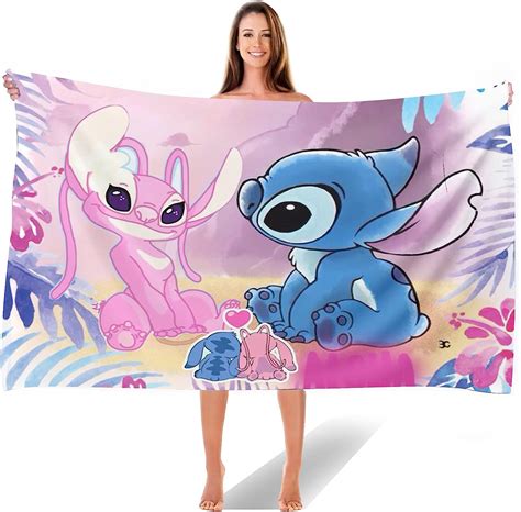 Goplnma Lilo Stitch Strandtuch 90x180 cm Anime Strandtuch Für