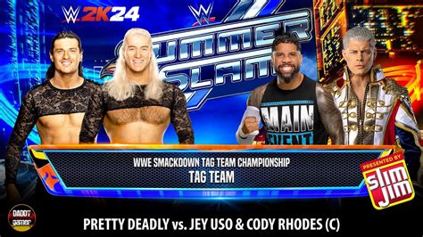 Pretty Deadly Vs Jey Uso And Cody Rhodes C Wwe Smackdown Tag Team