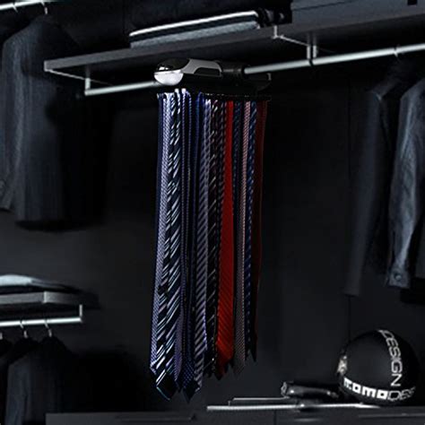 Flexzion Motorized Tie Rack Electronic Rotating Automatic Necktie Tie