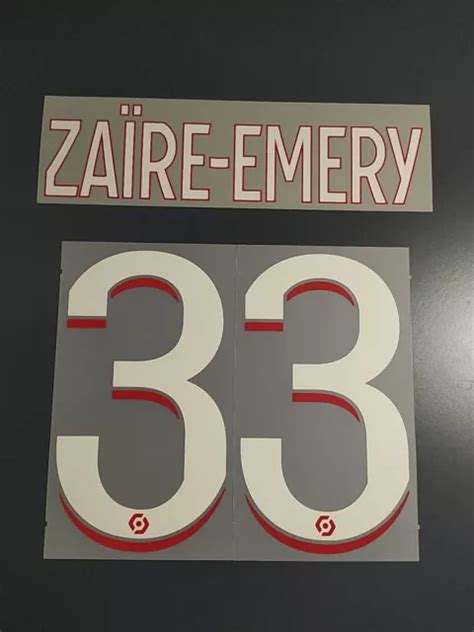 Flocage Za Re Emery Paris Maillot Nameset Eur Picclick Fr