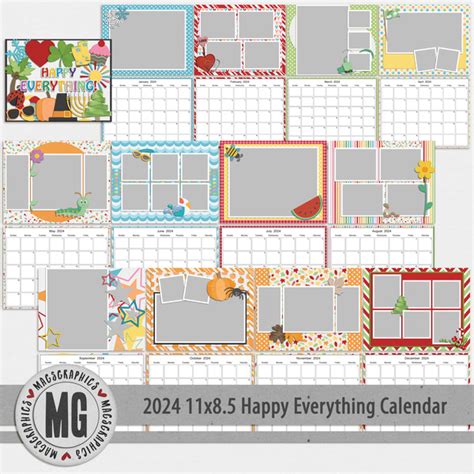 2024 11x8.5 Happy Everything Calendar | Digital Art