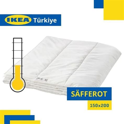 Одеяло IKEA SAFFEROT, 150x200, Всесезонное, с наполнителем Полиэстер ...