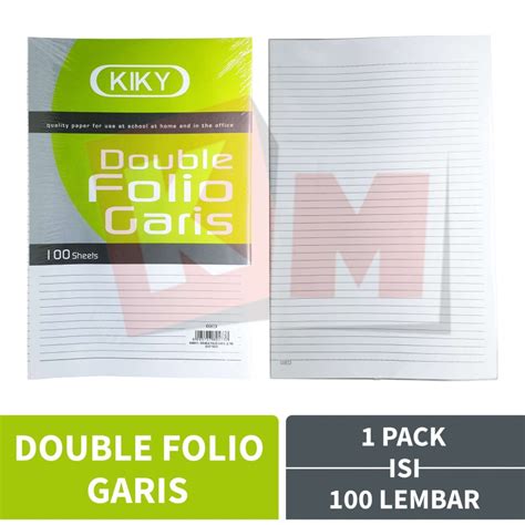 Jual Kertas Double Folio Garis Bergaris Kiky 1 Pack Isi 100 Lembar