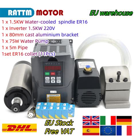 Eu Store Cnc Router Kit Kw Water Cooled Cooling Spindle Motor Er