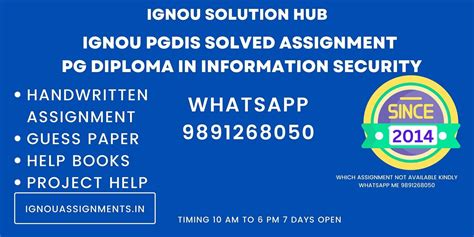 Ignou Pgdis Solved Assignment Pg Diploma In Information Security