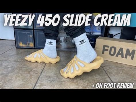 Adidas Yeezy 450 Slide Cream Review On Foot Review Sizing Tips