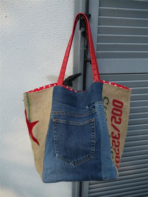 UPCYCLING sac cabas réalisé avec de la toile de jute de sac à café et