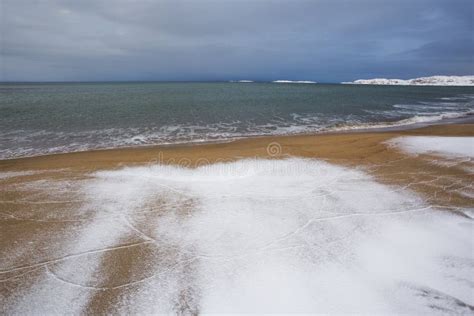 Mar De Barents Paisagem Do Inverno De Kola Peninsula Imagem De Stock