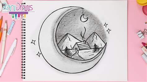 Luna Dibujos De Paisajes De Noche A Lapiz Faciles 1001 Ideas De | Porn ...