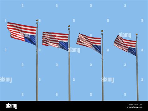 Four U.S. Flags flying upside down - indicating danger or distress - in ...