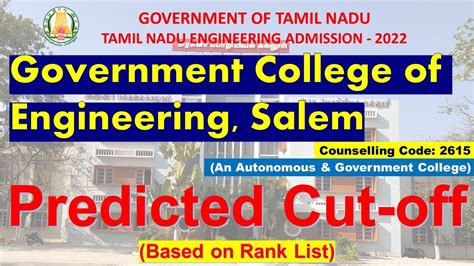 Government College Of Engineering Salem Predicted Cutoff Anbarivu