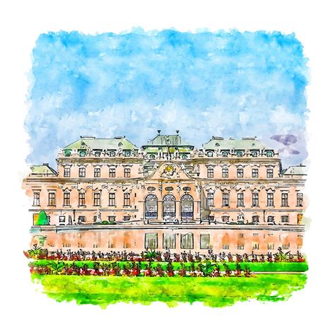 Vienna Austria Watercolor Sketch Hand Drawn Illustration 10367265