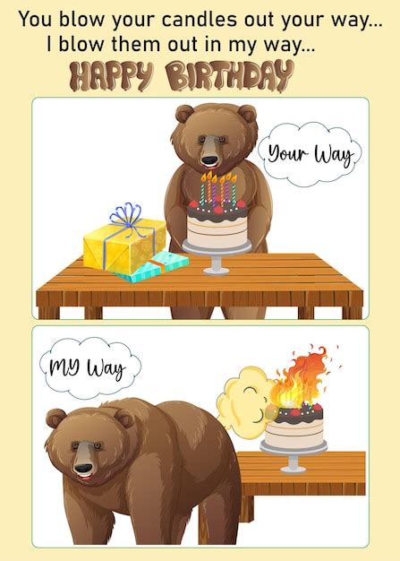 Premium Vector | Happy birthday funny card template