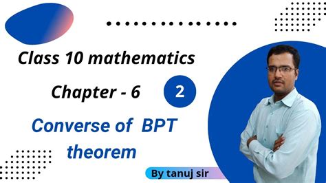 Converse Of Bpt Theorem Class 10 Converse Of Thales Theorem