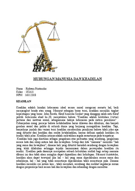 Doc Hubungan Manusia Dan Keadilan