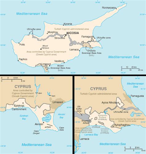 AKROTIRI AND DHEKELIA Map Akrotiri And Dhekelia, Famagusta, Larnaca ...