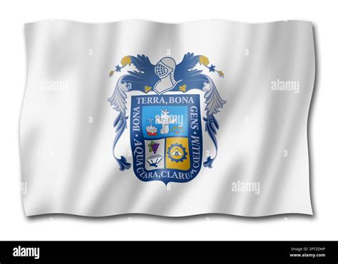 Aguascalientes State Flag Mexico Waving Banner Collection 3D