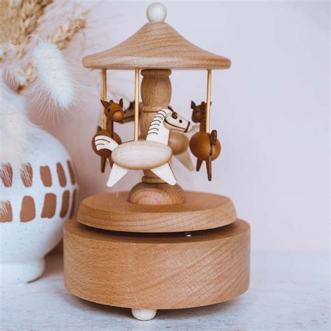 Personalised Wooden Musical Carousel - Oh Coco