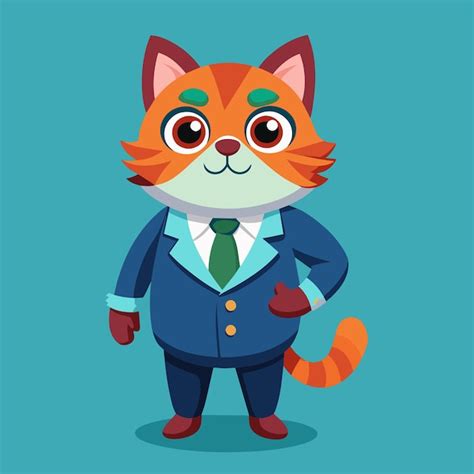 Un Gato De Dibujos Animados Con Un Traje Y Corbata Que Dice Gato