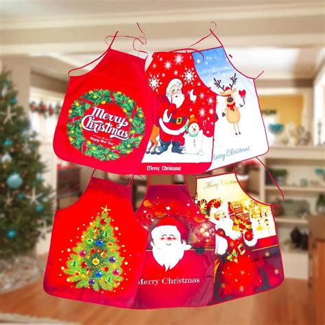 Fun Red Christmas Apron For Adults 60cm X 80cm Pooshtak Christmas