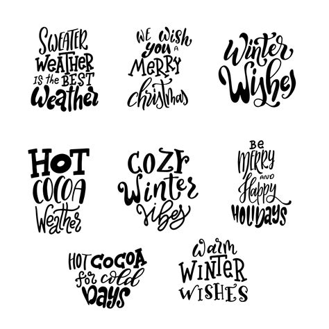 Premium Vector | Set of hand lettering quotes for christmas cards. warm ...