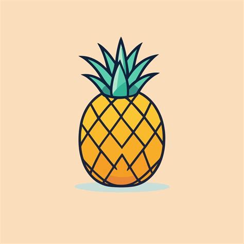 Conception De Vecteur De Dessin Anim Mignon Ananas Vecteur Premium