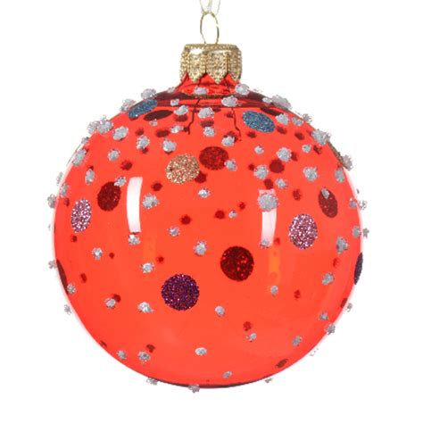 The Christmas Shop Decoris Kerstbal Met Glitters Cm