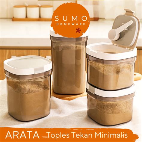 Jual Sumo Arata Penyimpanan Cemilan Bening Toples Bumbu Dapur