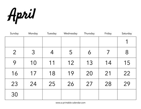 2023 April Calendar - A Printable Calendar