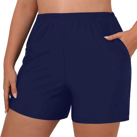 Swim Shorts Women Plus Size Bikini Bottoms Swim Briefs Beach Shorts Ruched Bottom High Cut Swim