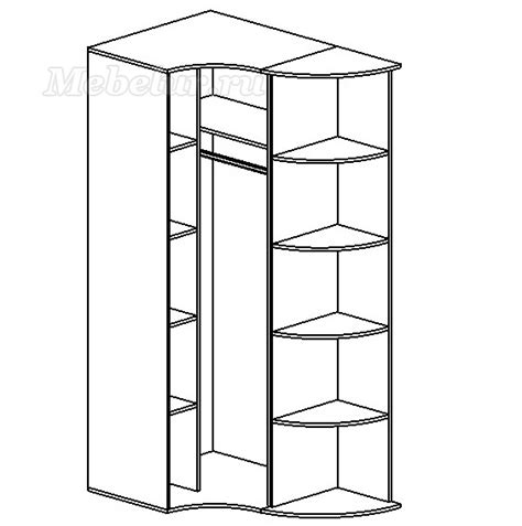Купить Радиусный-2 - шкаф распашной с алюминиевой ручкой профилем