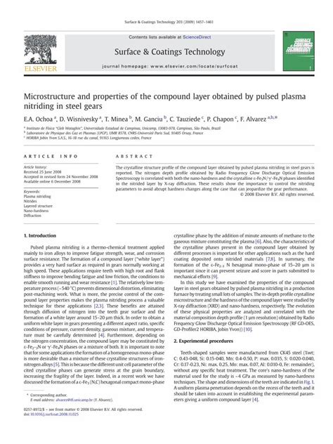 PDF Microstructure And Properties Of The Compound Layer Obtained By