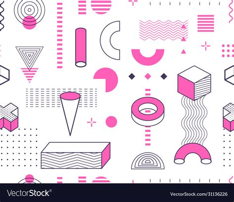 Seamless Memphis Style Graphic Design Wallpaper Vector Image