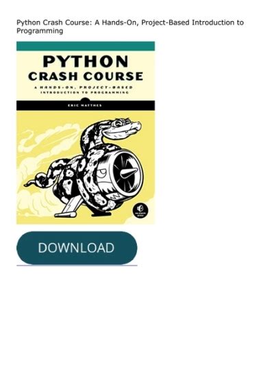 Ebook Python Crash Course A Hands On Project Based Introduction To