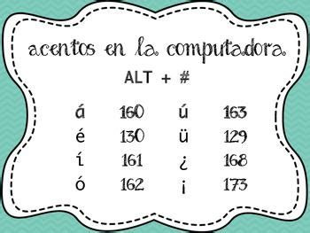 Tabla De Acentos Para Computadora