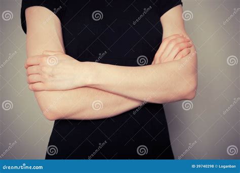 Young Woman With Arms Crossed Stock Photo Image Of Attractive