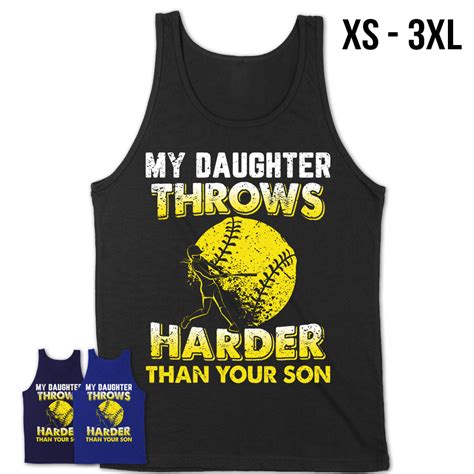 Funny Softball Dad Shirts My Daughter Throws Harder Tees – Teezou Store